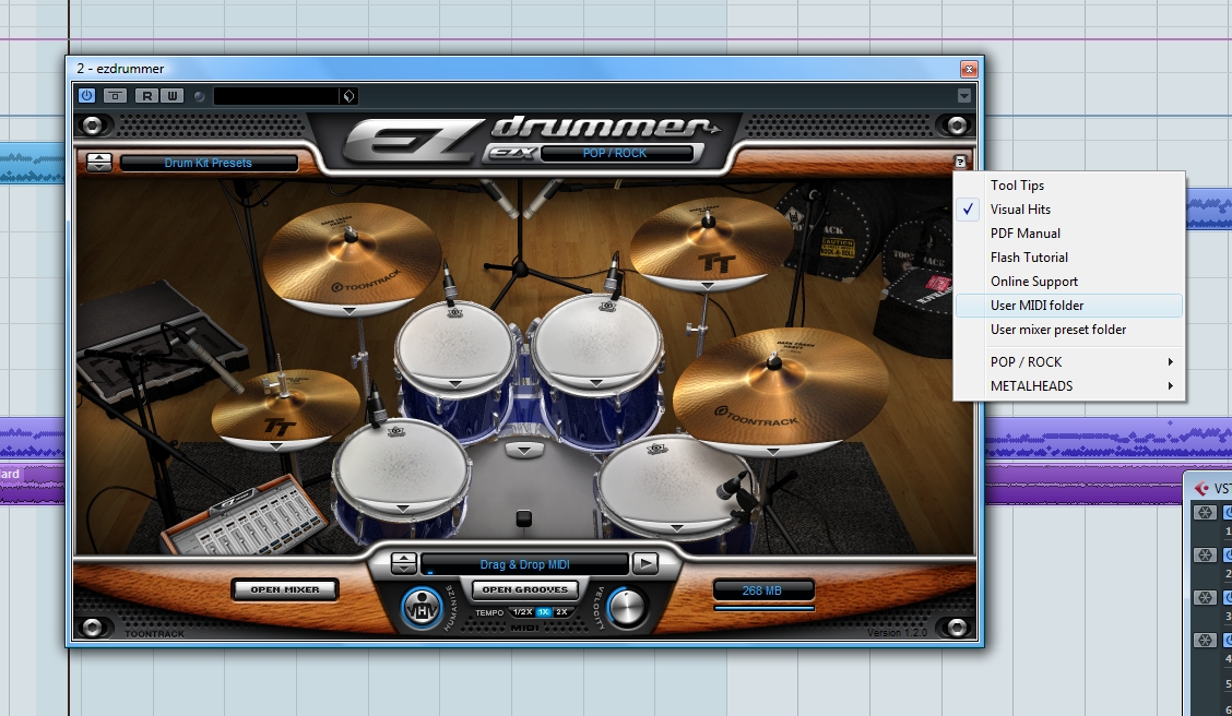 EZ Drummer Installation Slam Tracks MIDI Drum Loops